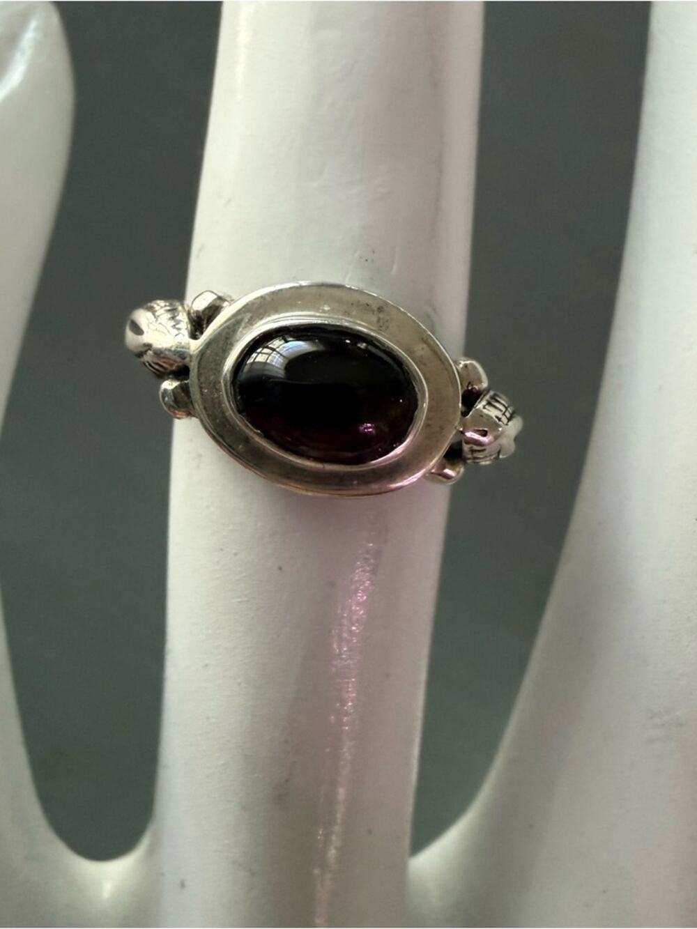 925 Sterling Silver Ring Atone & Leaf size 5